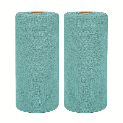 Microfiber Cleaning Cloths Reusable Paper Towel Roll Replacement – Washable Absorbent Tear-Away Dishcloths for Kitchen