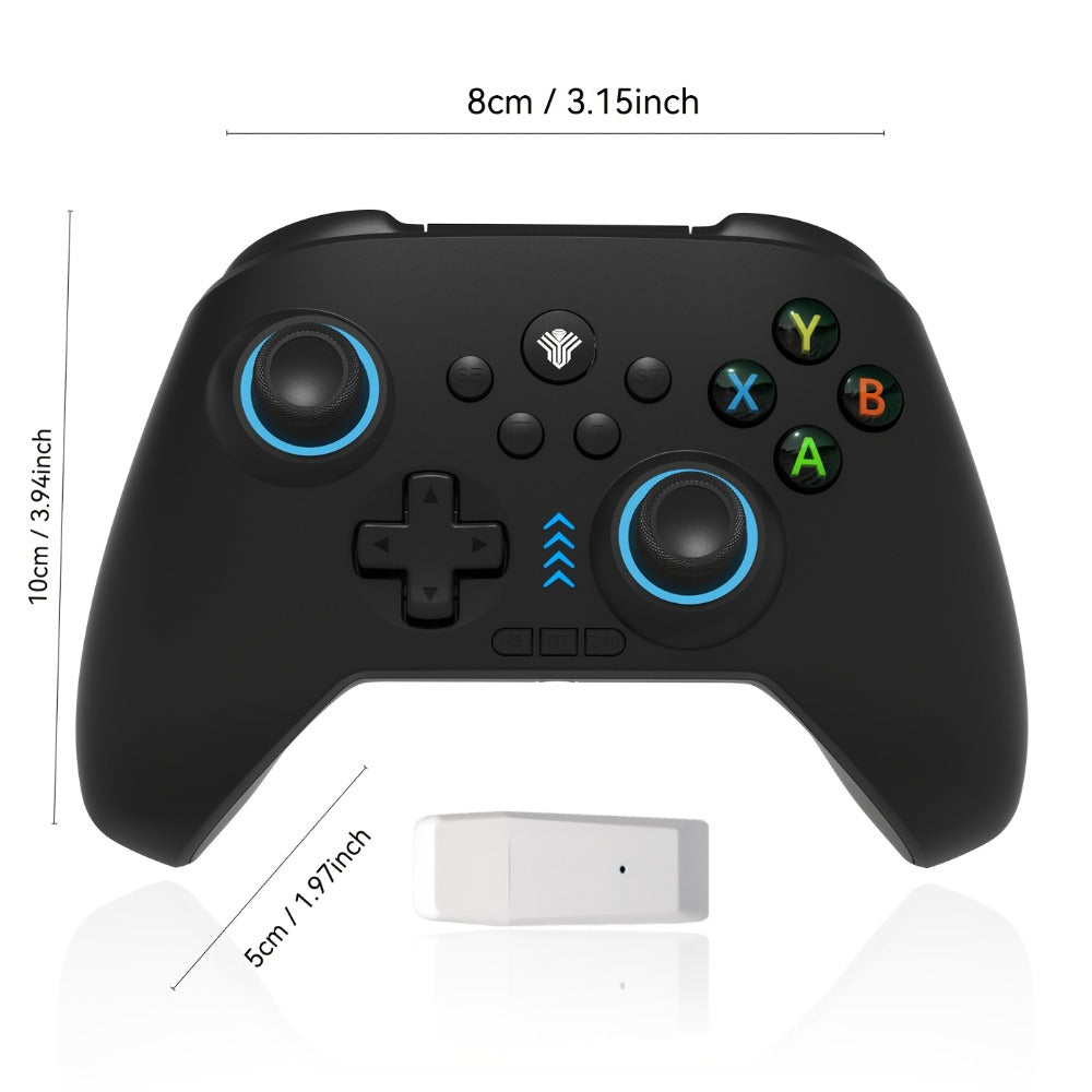 Three-Mode Wireless PC Controller with RGB Lighting, Hall Effect Joystick & Trigger, Programmable Buttons & Vibration for Windows PC