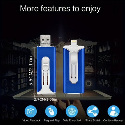 OTG USB 3.0 Flash Drive 4-in-1 for iPhone iPad Android Mac PC – Lightning Type-C Micro USB Connector Thumb Drive 64GB 128GB 256GB Memory