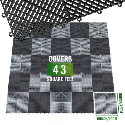 Garage Floor Tiles 25Pcs – Interlocking Plastic Mesh Spliced Floor Mats for Car Wash Auto Detailing Garage Flooring, 5 Colors