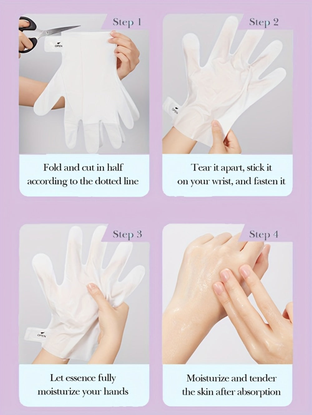 Moisturizing Hand Mask Gloves Glycerin & Lavender 4 & 8 Pairs – Natural Essential Oil Deep Hydrating Hand Spa Treatment