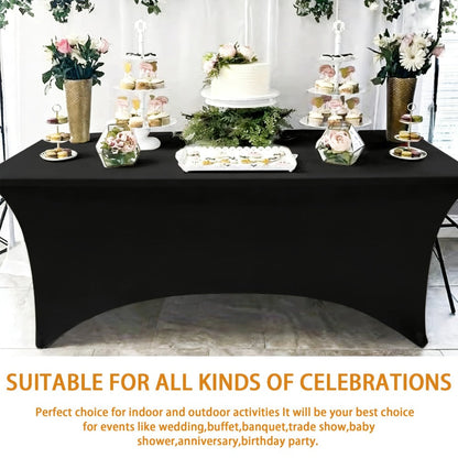Spandex Tablecloth 6 Foot Rectangular Stretch Table Cover for Parties Weddings Banquets for Entryways, Bedrooms and Living Spaces