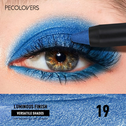 Shimmer Glitter Eyeshadow Stick Set 6 Pcs Dual-Tipped Eye Pencil with Blending Brush Creamy, for Makeup, Travel and Everyday Vanity Use