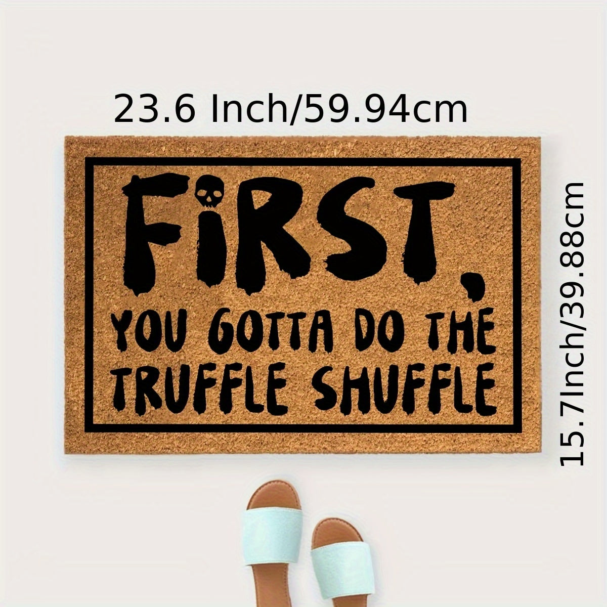 Coir Doormat Funny Truffle Shuffle Welcome Mat Natural Coconut Front Door Mat for Entryway Porch Outdoor Indoor 23.6x15.7 Inch