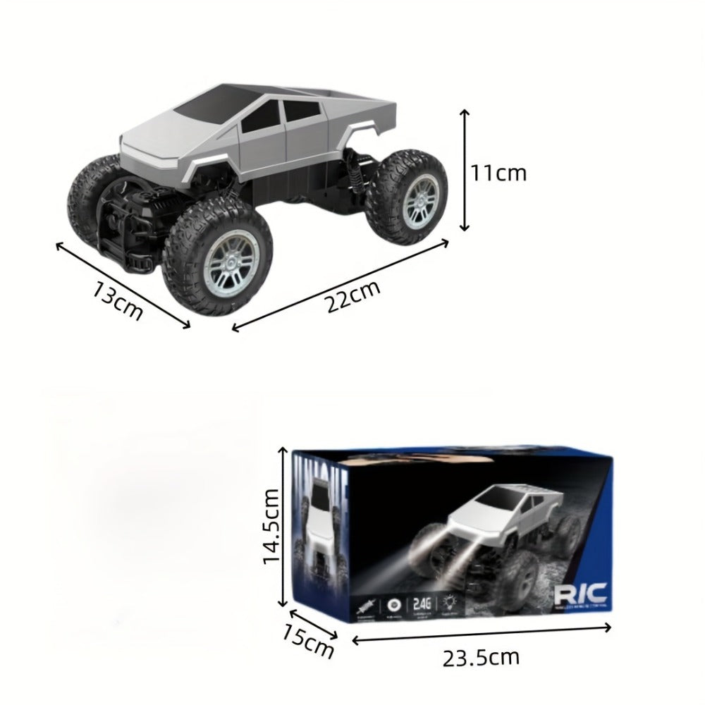 1:16 RC Monster Truck 2.4GHz 4WD Large Wheel Off-Road Pickup with LED Lights 45° Climb, Remote Control Car for Boys Kids