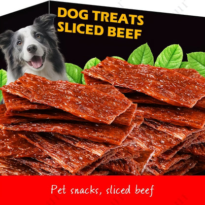 Dog Treats TUTULIFE Beef Tendon Strips and Beef Block Pieces in Three 155g Package Options for Reward Use