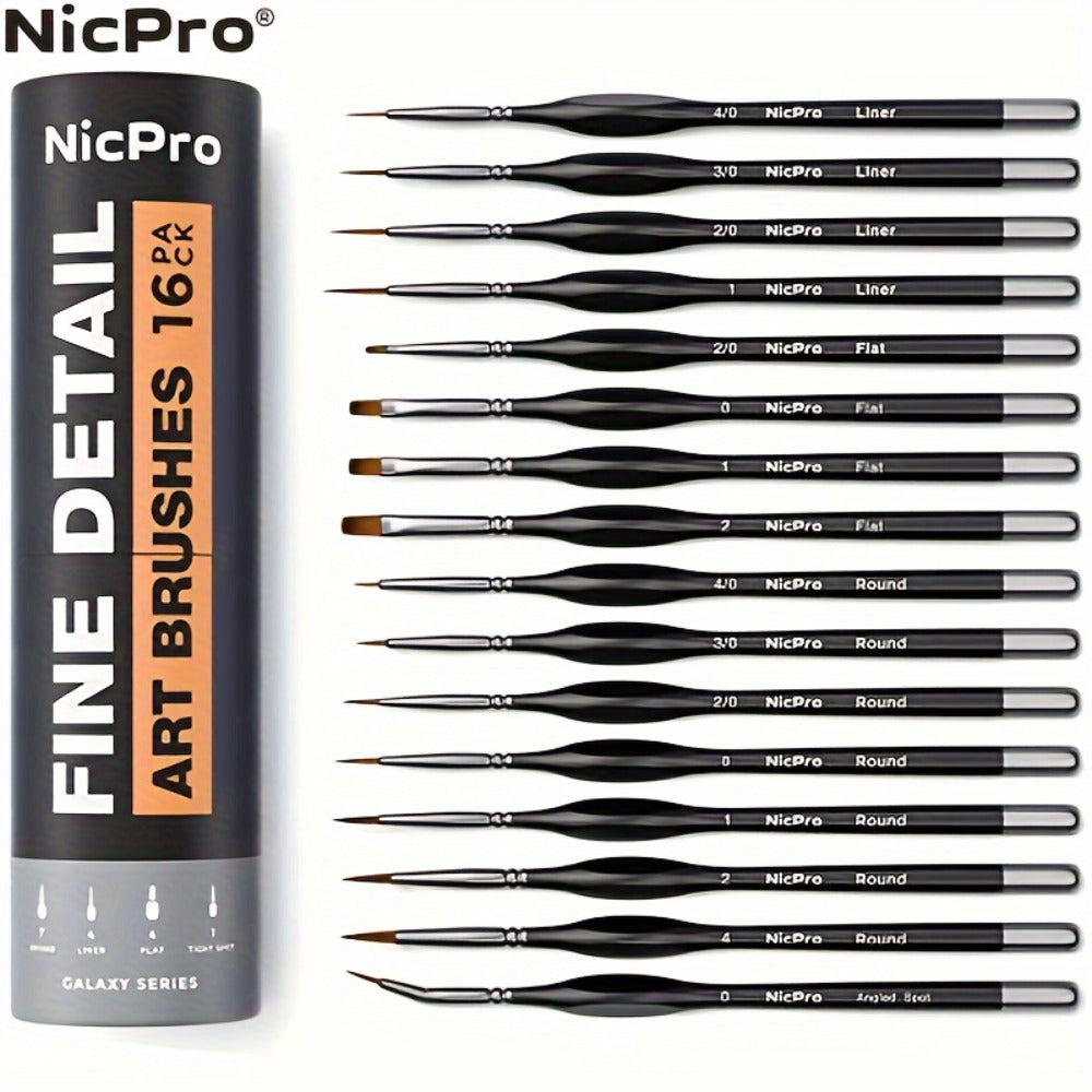 Miniature Paint Brush Set 16 & 24 Pcs, Professional Fine Detail Painting Kit with Brush Holder & Carry Bag
