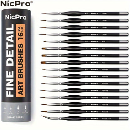 Miniature Paint Brush Set 16 & 24 Pcs, Professional Fine Detail Painting Kit with Brush Holder & Carry Bag