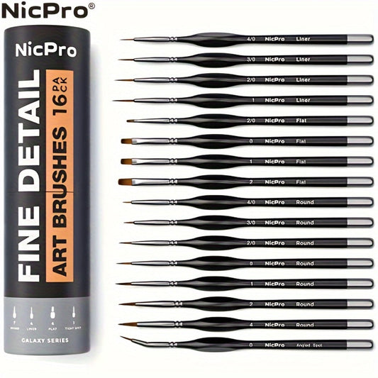 Miniature Paint Brush Set 16 & 24 Pcs, Professional Fine Detail Painting Kit with Brush Holder & Carry Bag