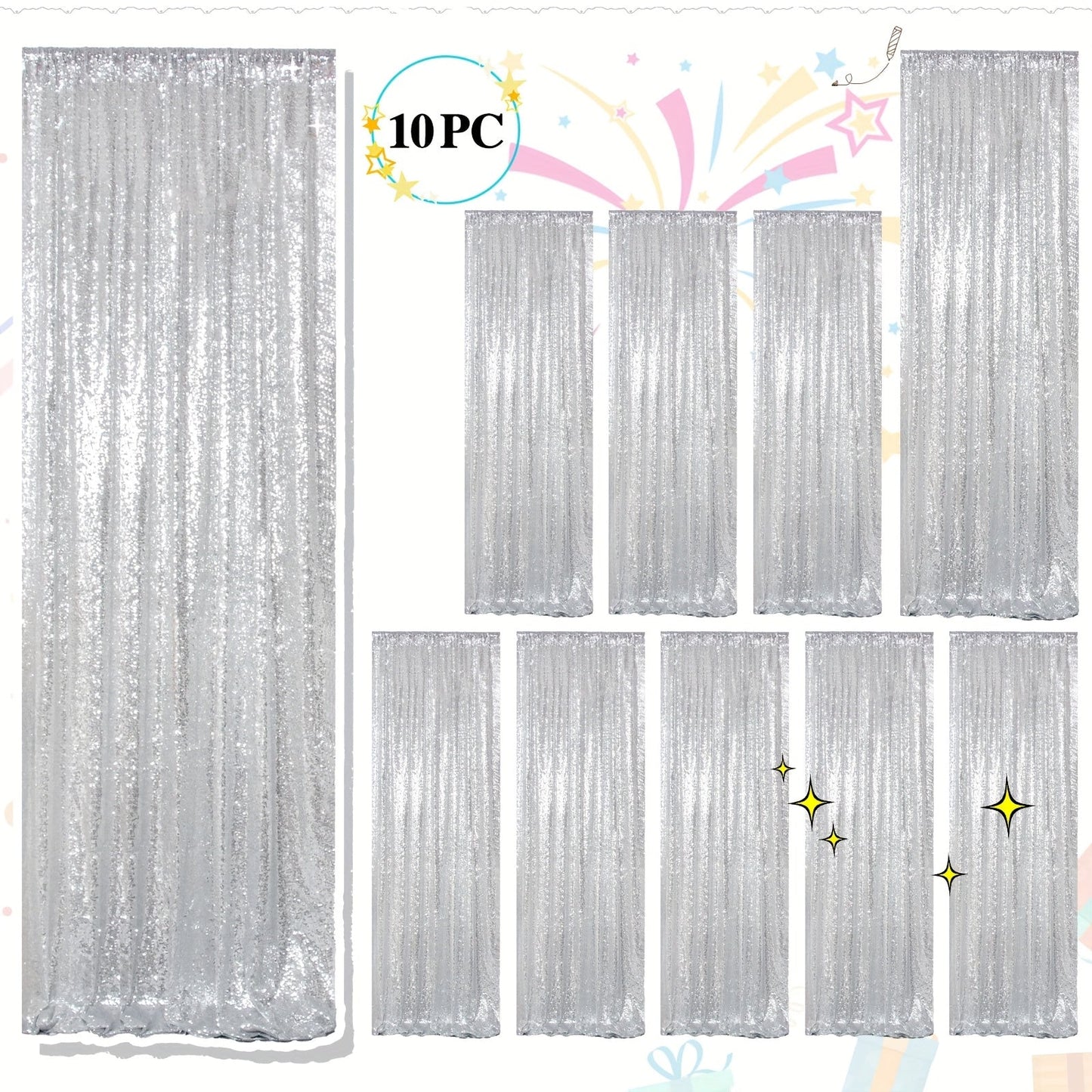 Sequin Backdrop Curtains 2FTx8FT Glitter Photography Background Panels for Party Wedding Birthday for an Everyday Personal Care Routine