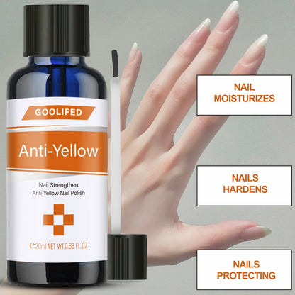 Nail Strengthener Liquid, Anti-Yellowing Formula, Softens & Moisturizes Nails & Cuticles, Restores Smooth