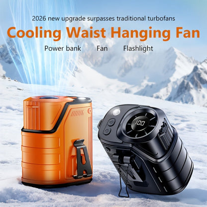 Portable Fan 3600mAh Three-in-One Waist Clip Model with Adjustable Speeds, LED Light and Digital Display