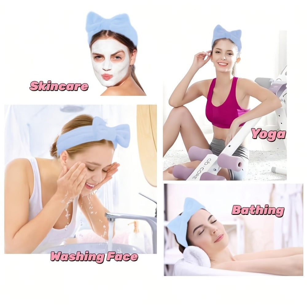 Face Cleansing Brush Set 7pcs Spa Skincare Kit – Mask Brush Scrub Brush Detailing Brush Velvet Headband & Wash Bag