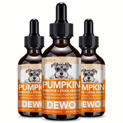 Pet Gut Wellness Drops with Black Walnut & Pumpkin Seed – Digestive Supplement for Dogs & Cats, Flora Balance