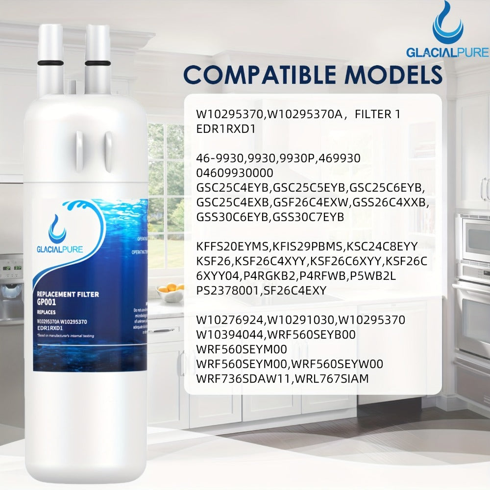Refrigerator Water Filter 5-Pack Compatible with GlacialPure GP001 EDR1RXD1 W10295370 WHR1RXD1 KAD1RXD1 P8RFWB2L P4RFWB P5WB2L