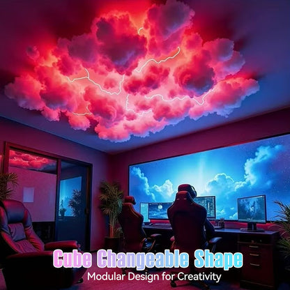 3D Thunder Cloud Lamp RGB Music Sync LED Light USB Powered Sound Sensitive IC Mood Lighting for Entryways, Bedrooms and Living Spaces