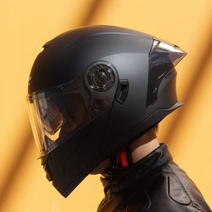 Modular Motorcycle Helmet Flip-Up Full Face – Dual Visor (Clear + Sun Visor), DOT-Style Flip Up Helmet for Men & Women
