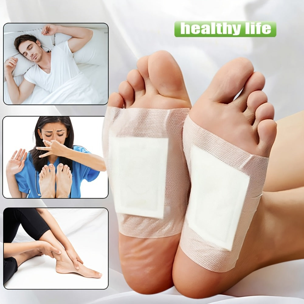Foot Detox Pads 100pcs Overnight Bamboo Vinegar & Ginger Powder – Deep Cleansing Alcohol-Free Natural Plant Patches