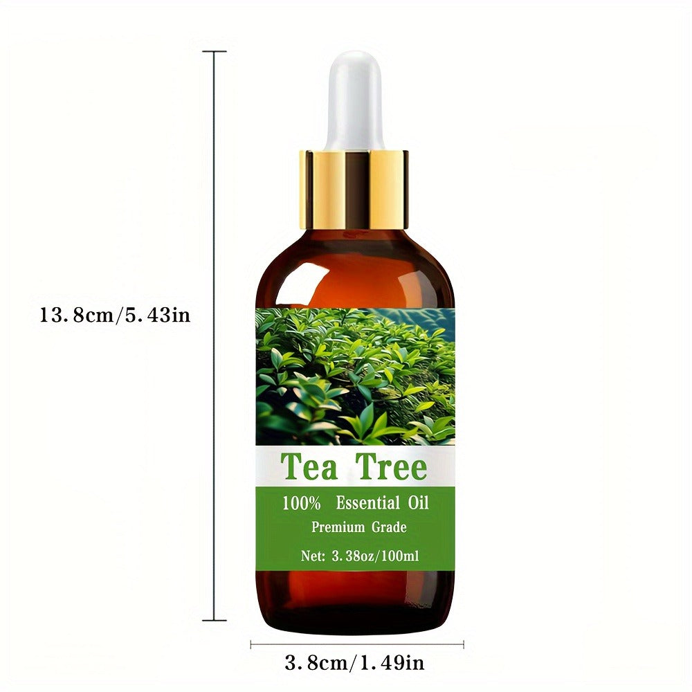 Essential Oil Tea Tree Aroma in 100ml Bottle for Nail, Hair, Scalp, Skin, Massage and Diffuser Use