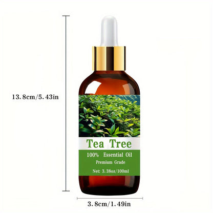 Essential Oil Tea Tree Aroma in 100ml Bottle for Nail, Hair, Scalp, Skin, Massage and Diffuser Use