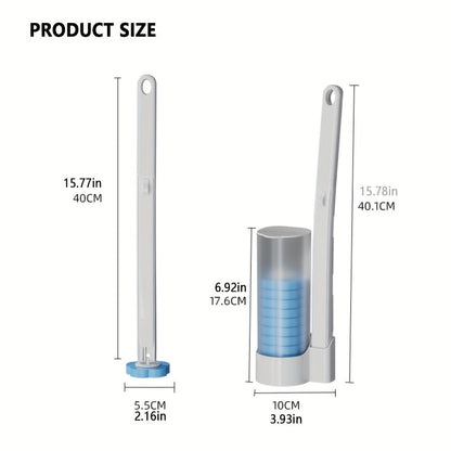 Disposable Toilet Brush Set with Replaceable Heads – 7-Piece Bathroom Cleaning Kit, Portable & Durable