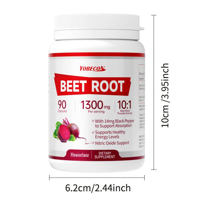 Beet Root Capsules 1300mg High Strength Vegetarian - Natural Nitric Oxide, Blood Flow for Bath Time, Home Spa and Personal Care