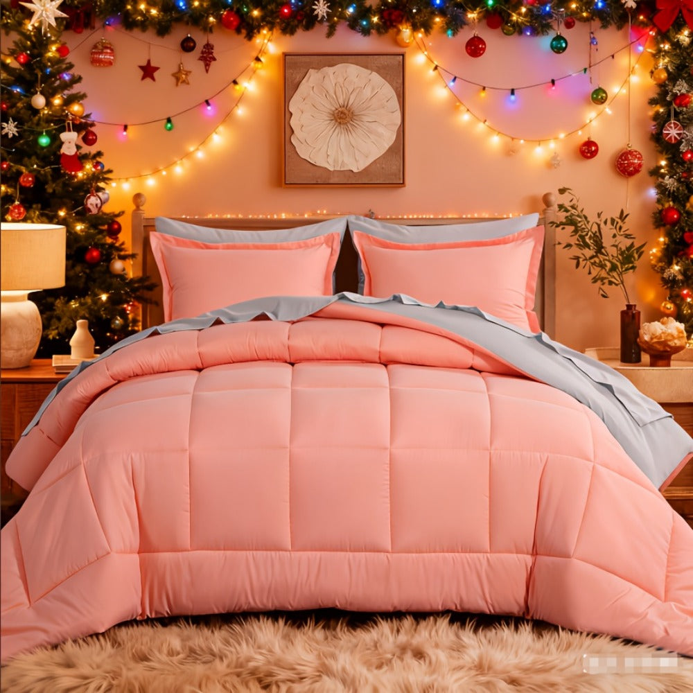 7 Piece Comforter Set Luxury Soft Fluffy Bedding All Season Bed in a Bag with Comforter Fitted Sheet Flat Sheet Pillowcases Hypoallergenic