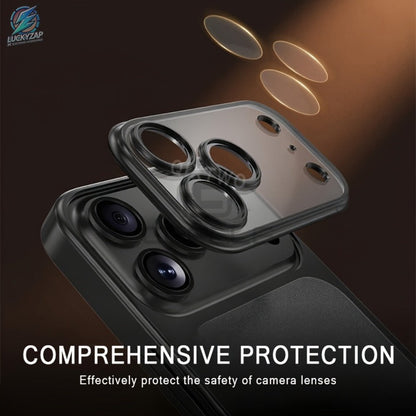 Phone Case Matte Frosted Clear Cover with Built-In Lens Film for Select iPhone 12–17 Models