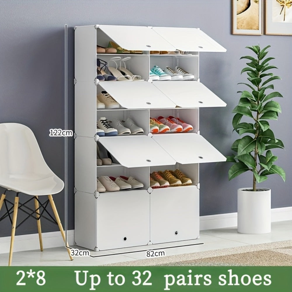 Shoe Rack Organizer Free Standing, Shoe Storage Cabinet for Boots, Slippers & High Heels, 2×6 / 3×8 Tier Shoe Shelf for Closet