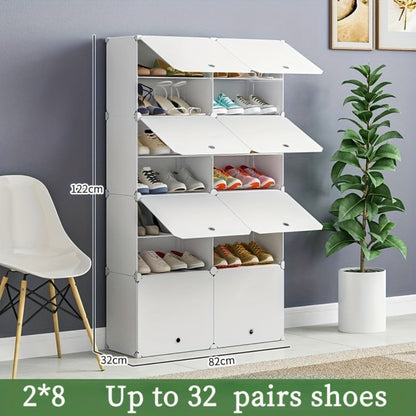 Shoe Rack Organizer Free Standing, Shoe Storage Cabinet for Boots, Slippers & High Heels, 2×6 / 3×8 Tier Shoe Shelf for Closet