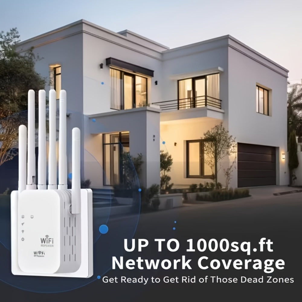 AX1200 WiFi 6 Mesh Extender 15888 Sq Ft Coverage, 135+ Devices, OFDMA, Gigabit Ethernet Port, Alexa Compatible, CISA Certified