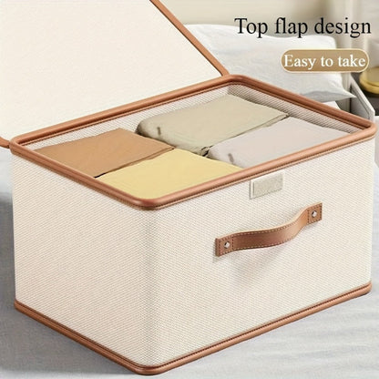 Foldable Storage Bins with Lids 2-Pack, Large Collapsible Clothes Organizer with Flip-Top Closure – Under Bed Storage for Bedroom, Closet