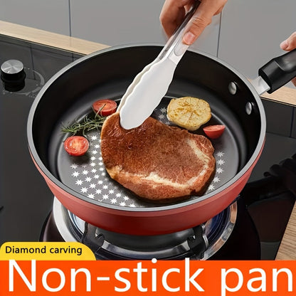 Nonstick Frying Pan with Lid 9.45 10.24 11.02 Inch Cast Iron Style Flat Bottom Skillet for Home Cooking, Dining and Outdoor Meals