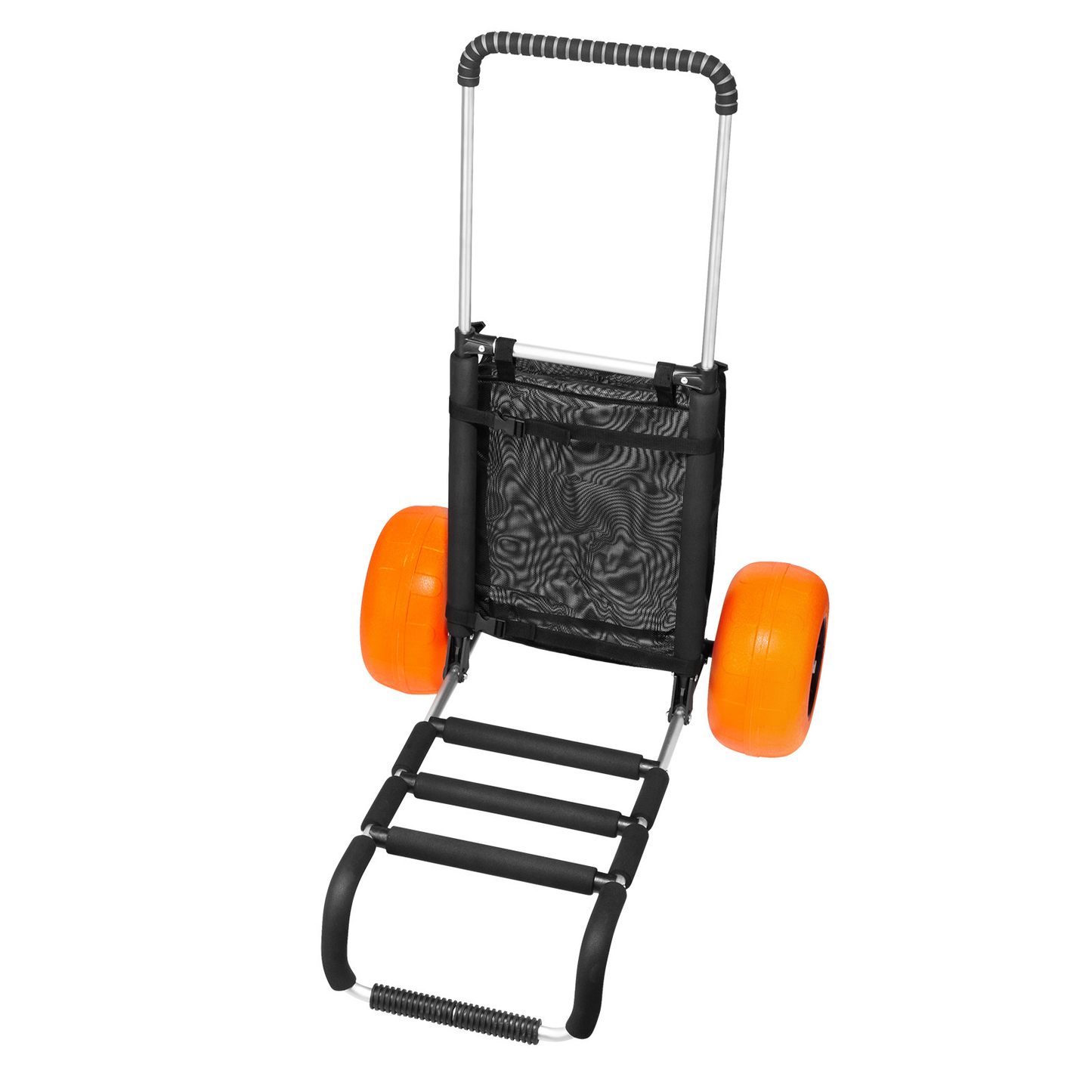 Beach Cart Aluminum Alloy 12-Inch PU Foam Wheels Folding Sand Cart Adjustable Handle for Camping Fishing Gardening Outdoor
