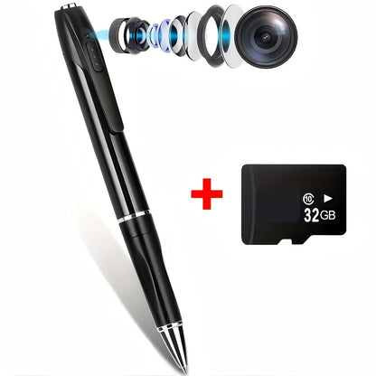 32GB Voice Activated Recorder with MP3 Player & 1080P Body Camera - Digital Recording Pen, Mini Belt Clip Design
