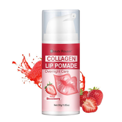 Lip Pomade Collagen 30g Moisturizing Plumping Lip Essence – Deep Hydration Day & Night Lip Care Nourishes Repairs Dry Chapped Lips