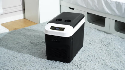 Portable Car Refrigerator Cooler & Warmer, 12V/24V DC & 120V AC Thermoelectric Fridge with Dual-Core Cooling