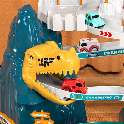 Dinosaur Race Track Toy Set for Kids with 10 Mini Cars & Ramp Launcher with the Listed Color, Size or Set Options for Everyday Use