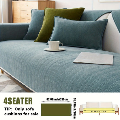 Sofa Cover Ribbed Chenille Stretch Panels for 1 to 4 Seats, Armrests or Cushions with Model-Specific Size and Color Options