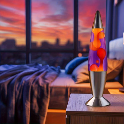 Lava Lamp 16 Inch for Bedroom Living Room Office, Relaxing Liquid Motion Lamp with Purple Water Yellow Wax