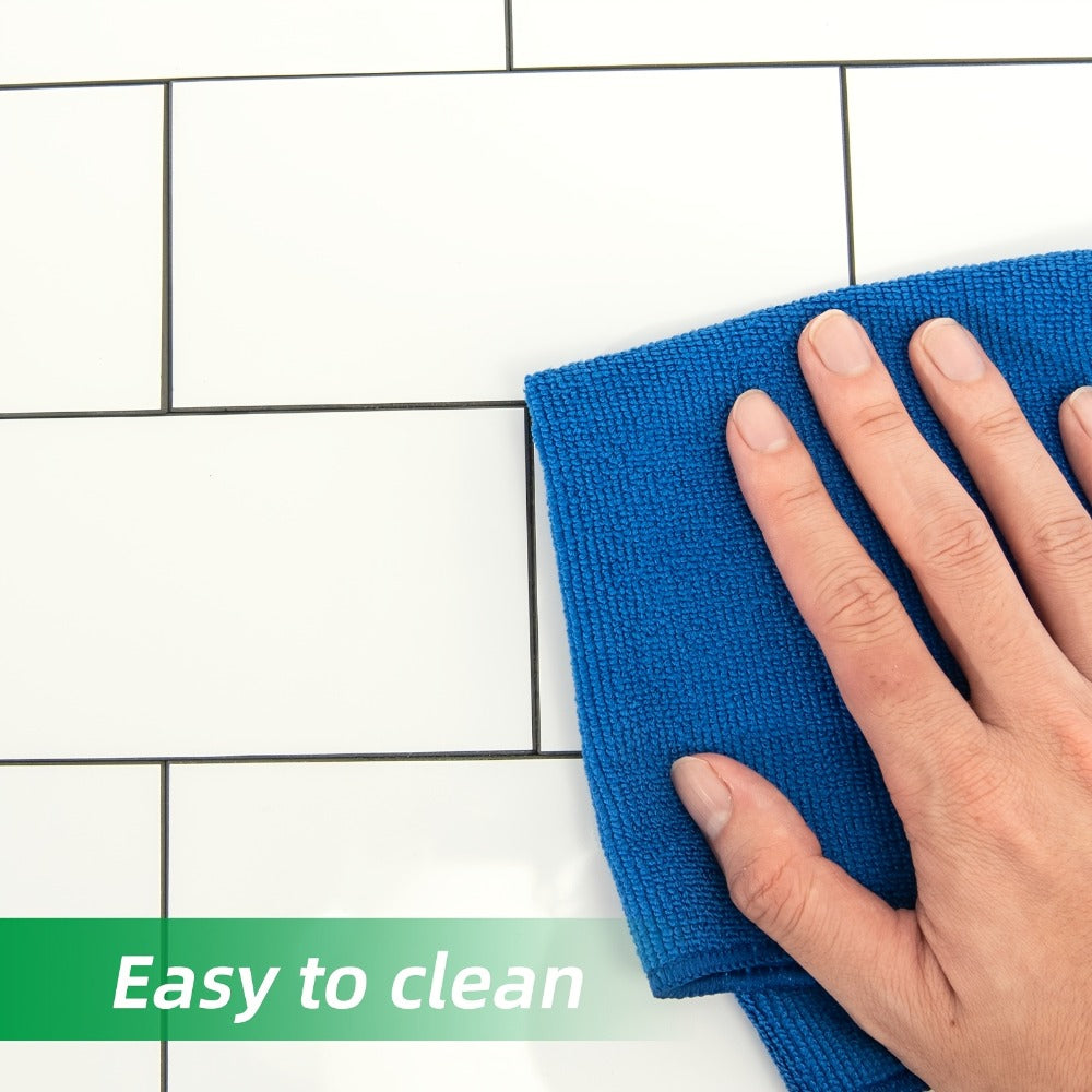 Peel and Stick Subway Tiles 102 Pieces 3x6 Inch Glossy White PVC Self Adhesive Kitchen for Entryways, Bedrooms and Living Spaces