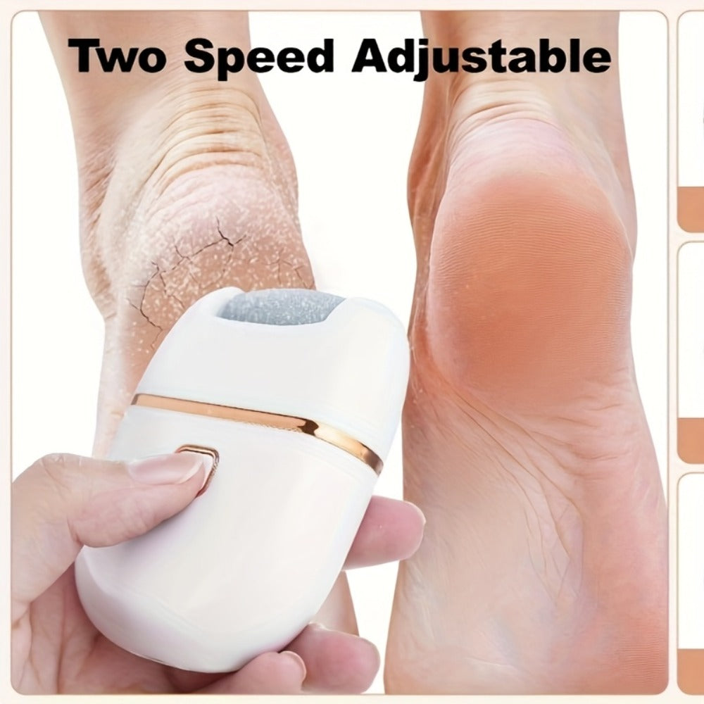Electric Callus Remover Rechargeable Foot Grinder with 3 Replacement Heads 2 Speed Settings IPX5 Waterproof USB Charging Portable Pedicure