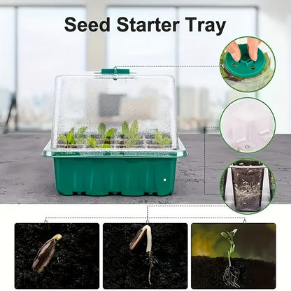 Seed Starter Kit with Grow Light LED, Indoor Mini Greenhouse Germination for Garden, Patio and Yard Use