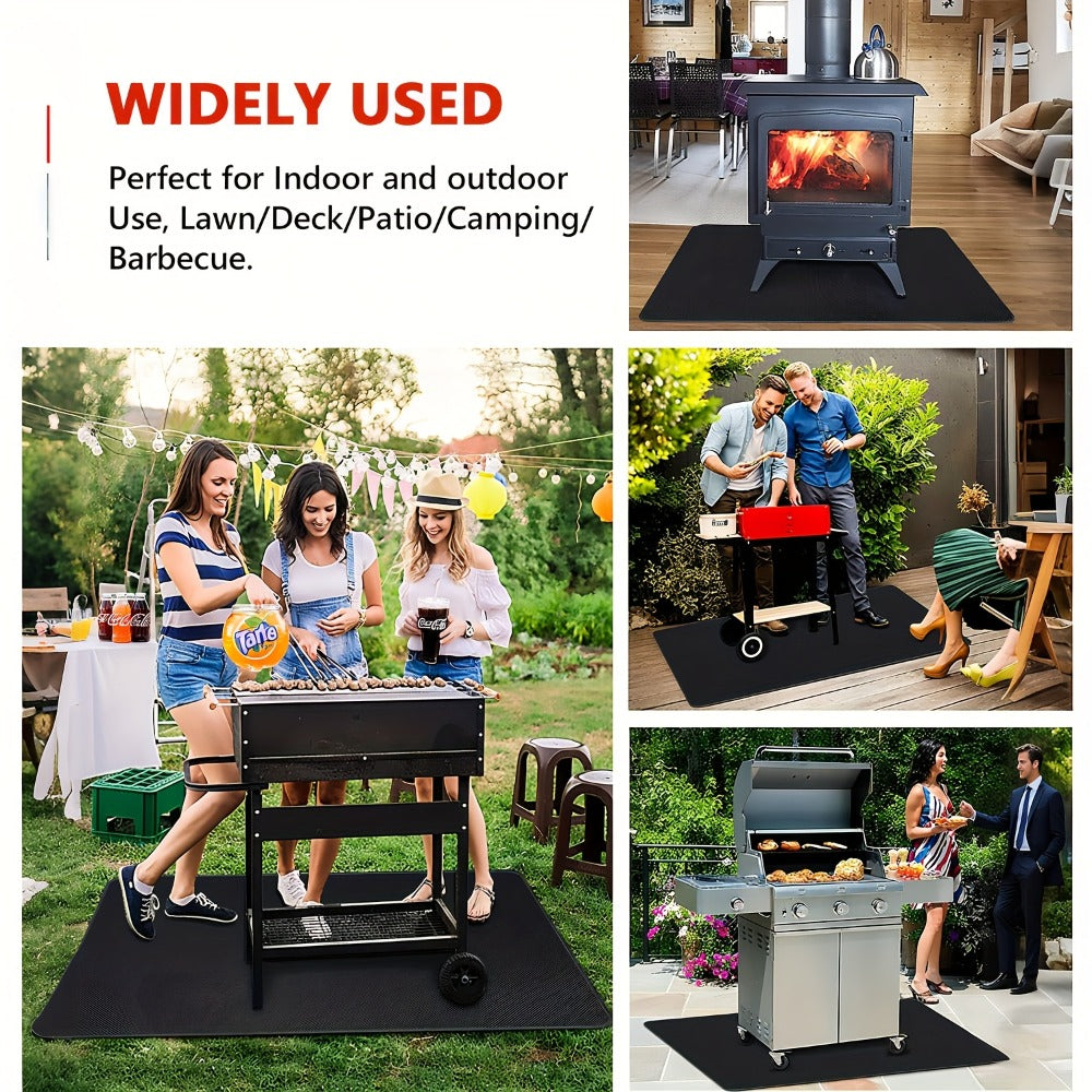 BBQ Grill Mat Fireproof & Heat Resistant - Double-Sided Fiberglass Grill Pad for Outdoor Grills, Fire Pits & Smokers