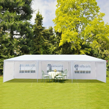10x30ft Outdoor Party Tent Canopy with 5 Removable Sidewalls for Garden, Patio and Yard Use