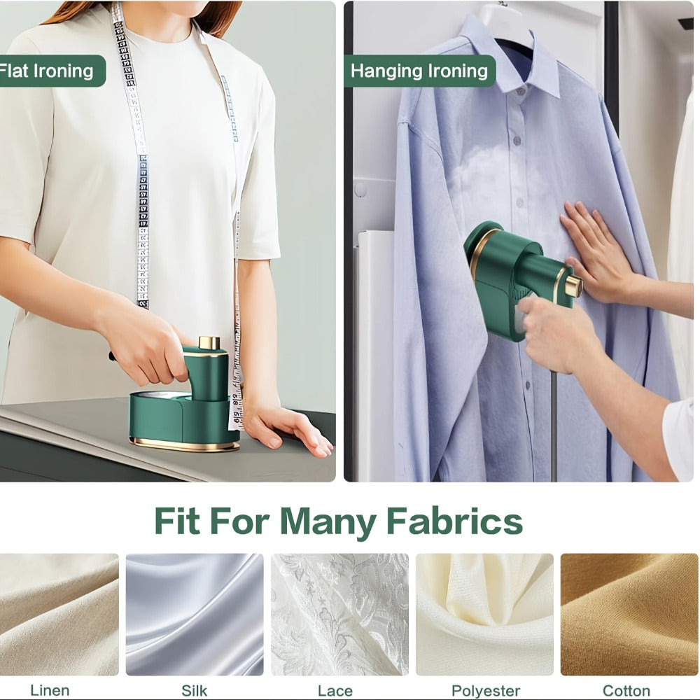 Portable Steam Iron for Clothes, 40W Handheld Folding Steamer with 180° Rotating Head, Fast Heating & Quick Wrinkle Removal for Travel