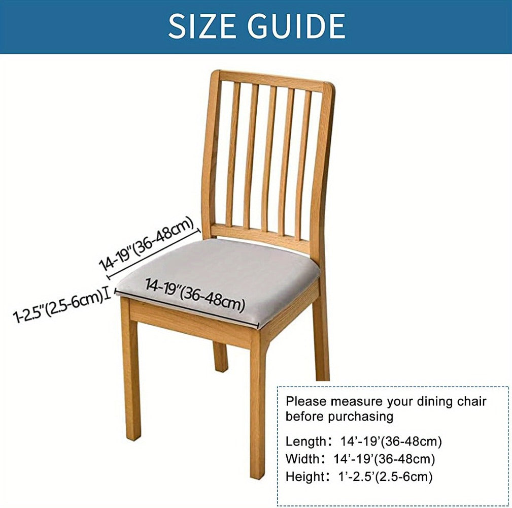 PU Leather Dining Chair Cushion Covers Removable Stretch Seat Slipcovers for Dining Room Kitchen Hotel Set of 4 or 6