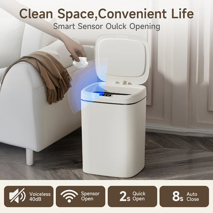 Motion Sensor Trash Can Touchless, Smart Hands-Free Trash Bin with Sealing Lid & Odor-Blocking Technology