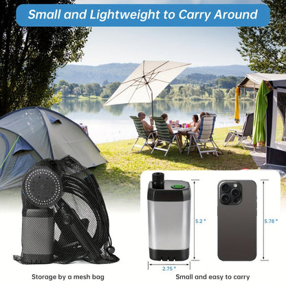 Portable Camping Shower – 6000mAh Battery, 120-Min Runtime, 6 Spray Modes, Smart Display, for Camping, Car Washing, Pet Cleaning