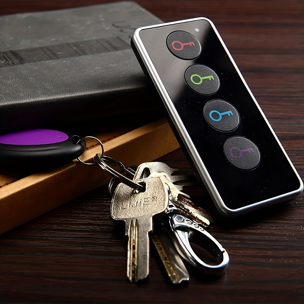 4-Receiver Wireless Key Finder 100ft Range with LED Flashlight – RF Item Locator for Keys Phones Wallets TV Remotes, No App No Bluetooth